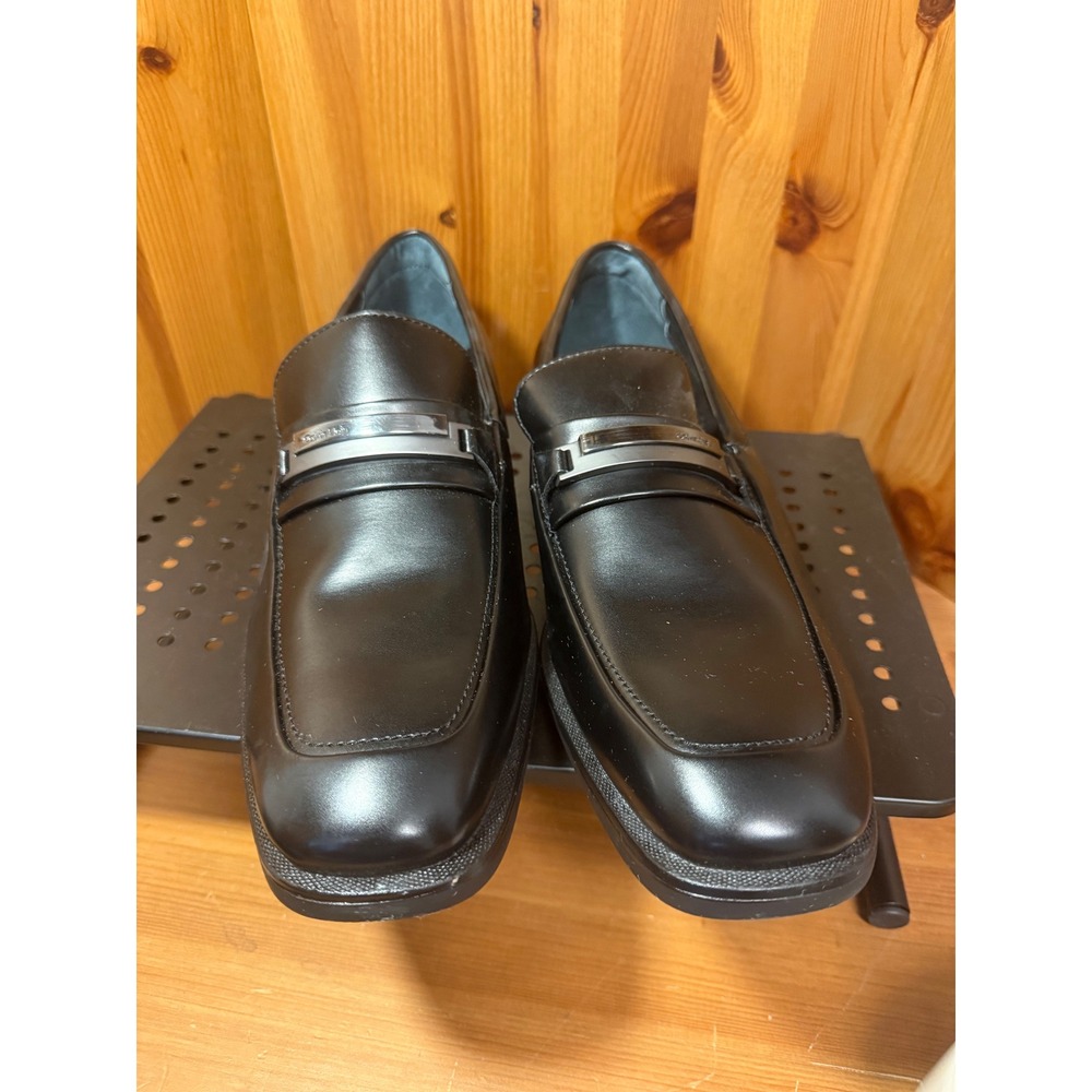 Calvin Klein Ezra Mens Black Square Toe Bit Loafer Dress Shoes Size 11.5